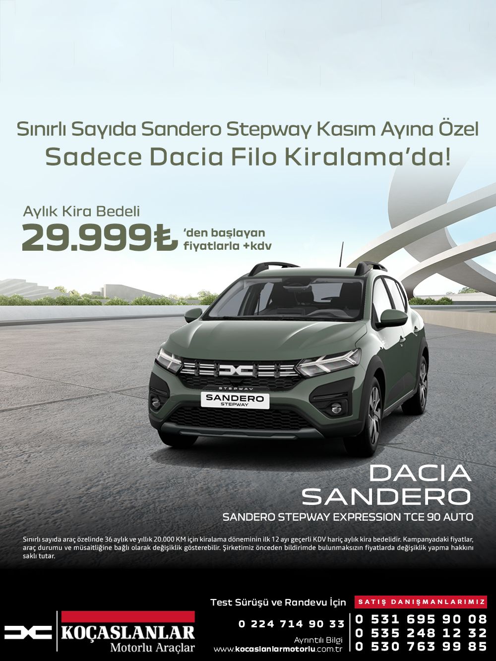 sandero dacia stepway kiralama kasım